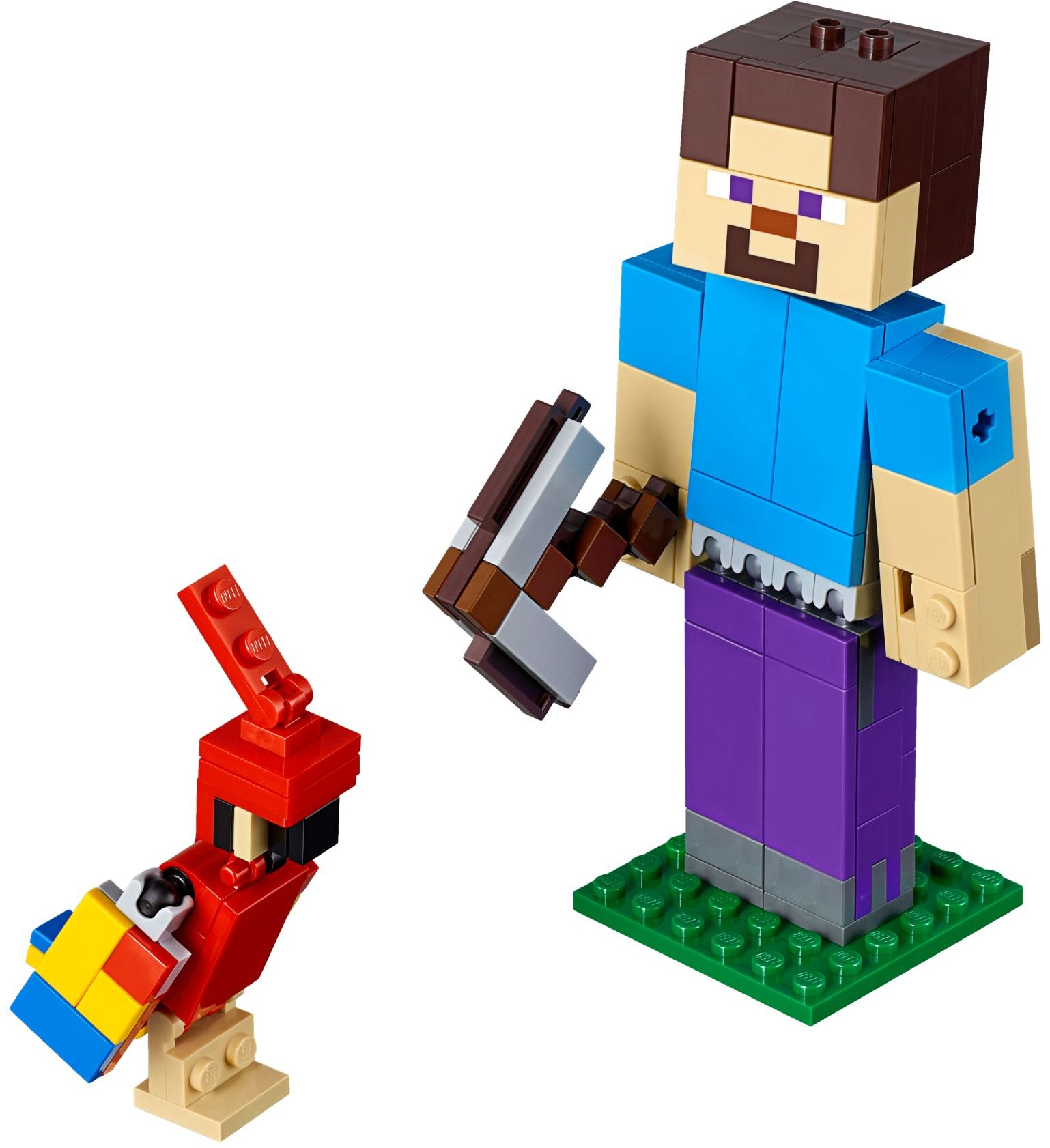 LEGO Minecraft 21148 Minecraft velká figurka: Steve s papouškem