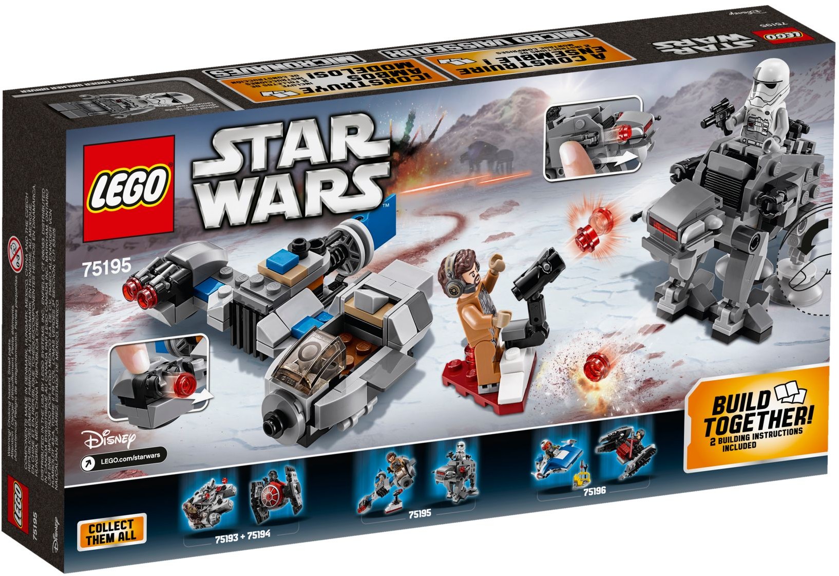LEGO Star Wars 75195 Snežný spídr a kráčející kolos Prvního řádu