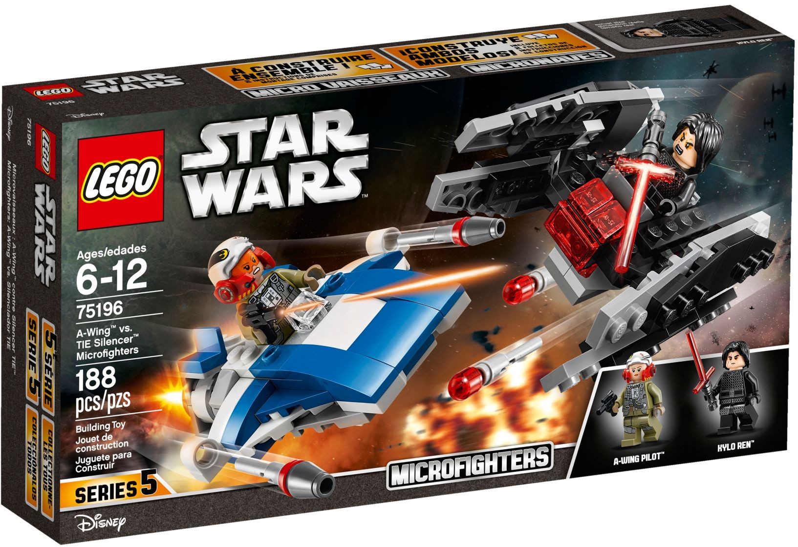 LEGO Star Wars 75196 Mikrostíhačka A-Wing vs. Mikrostíhačka TIE Silencer