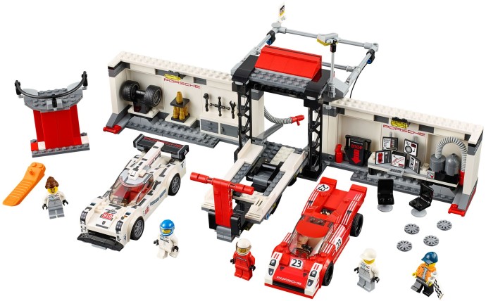 LEGO Speed Champions 75876 Porsche 919 Hybrid a 917K ulička v boxech