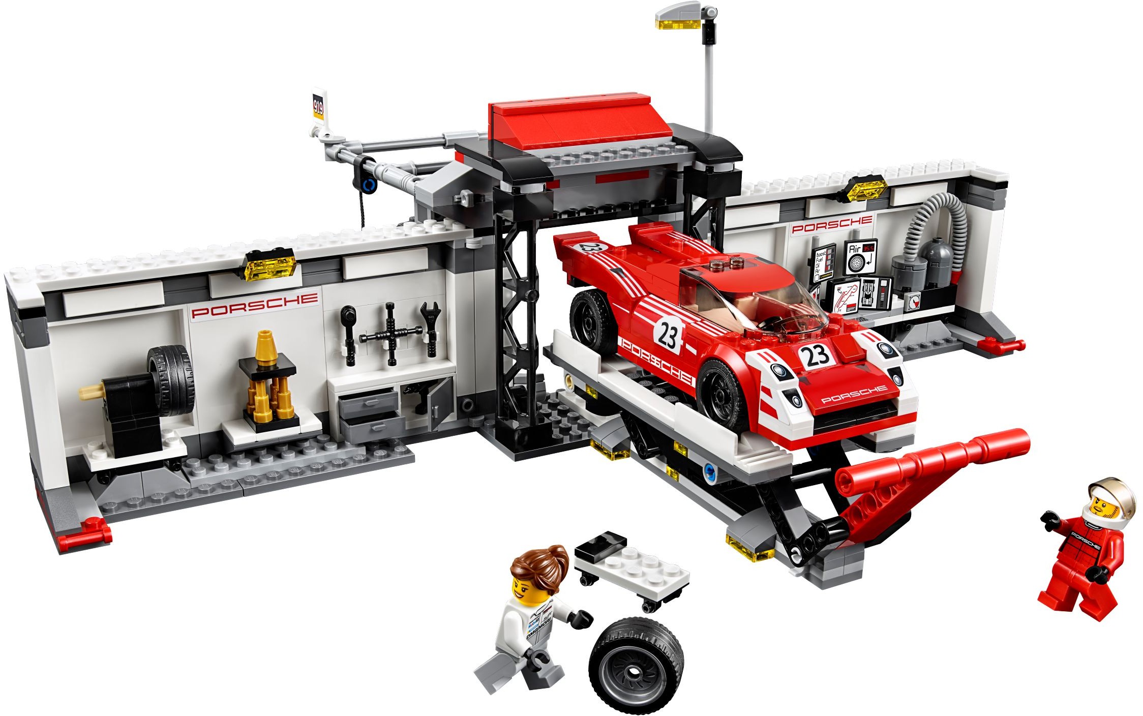 LEGO Speed Champions 75876 Porsche 919 Hybrid a 917K ulička v boxech